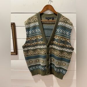 📍 Vintage Grandpa Sweater Vest – Folio Collection – Size L